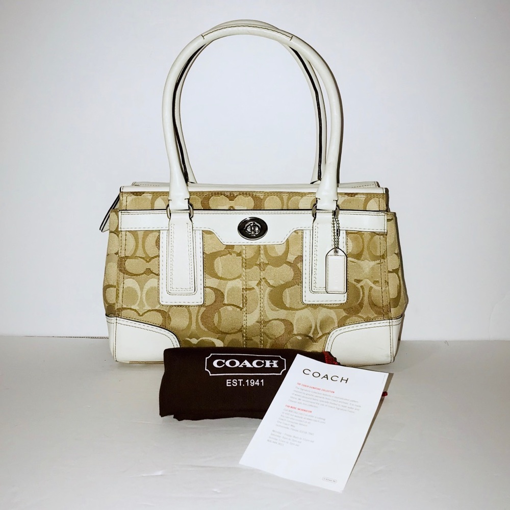 👜2 for $80👜 Coach Hampton Ivory Optic Tote